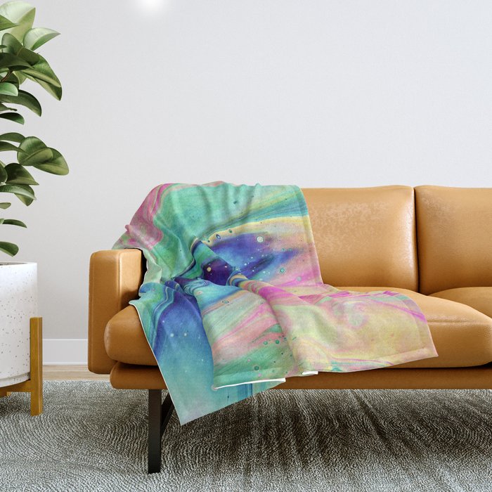 Space #abstract #digitalart Throw Blanket Gallery Image 1