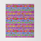 Mid Century Colorful Geometric Oval Pattern Throw Blanket Gallery Image 2