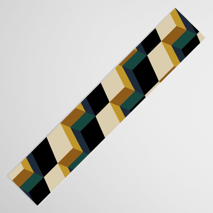 Cuboid Mid Century Abstract Shapes Pattern I Table Runner Gallery Image 3