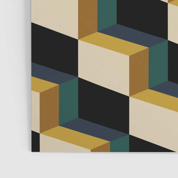 Cuboid Mid Century Abstract Shapes Pattern I Poster Gallery Image 3
