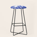 Blue Monstera Leaves White Background - Blue and White #decor #society6 #buyart Stool Gallery Image 1
