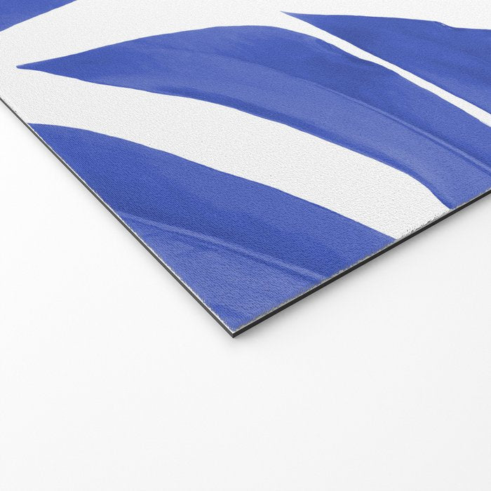 Blue Monstera Leaves White Background - Blue and White #decor #society6 #buyart Welcome Mat Gallery Image 2