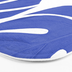 Blue Monstera Leaves White Background - Blue and White #decor #society6 #buyart Bath Mat Gallery Image 3