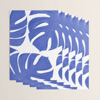 Blue Monstera Leaves White Background - Blue and White #decor #society6 #buyart Wrapping Paper Gallery Image 3