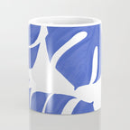 Blue Monstera Leaves White Background - Blue and White #decor #society6 #buyart Coffee Mug Gallery Image 4