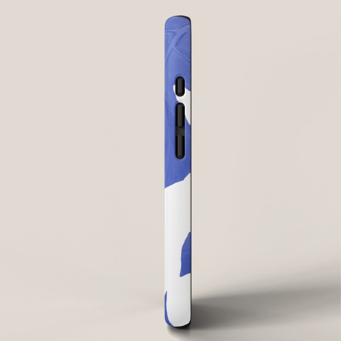 Blue Monstera Leaves White Background - Blue and White #decor #society6 #buyart iPhone Case Gallery Image 2