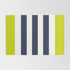 Modern Classy Navy Blue Lime Green STRIPES Rug Gallery Image 2