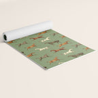 Wild Horses  Sage Green Toile Pattern  Yoga Mat Gallery Image 2