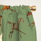 Wild Horses  Sage Green Toile Pattern  Window Curtain Gallery Image 2