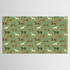 Wild Horses  Sage Green Toile Pattern  Tablecloth Gallery Image 2