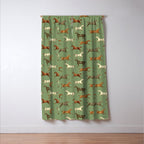 Wild Horses  Sage Green Toile Pattern  Window Curtain Gallery Image 3