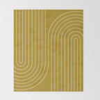 Minimal Line Curvature LXXVIII Golden Chartreuse Mid Century Modern Arch Abstract Throw Blanket Gallery Image 2