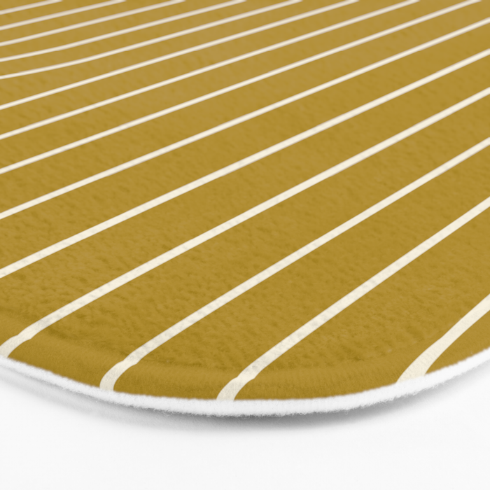 Minimal Line Curvature LXXVIII Golden Chartreuse Mid Century Modern Arch Abstract Bath Mat Gallery Image 3