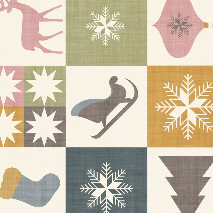 Retro Ditsy Holiday Icon Chequered Pattern - Earthy country style  Coffee Mug Gallery Image 2