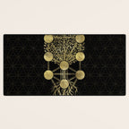 Kabbalah The Tree of Life Gold on Black N2 Desk Mat Gallery Image 3