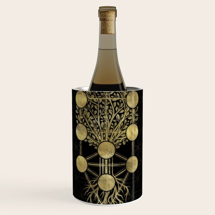 Kabbalah The Tree of Life Gold on Black N2 Wine Chiller Gallery Image 1