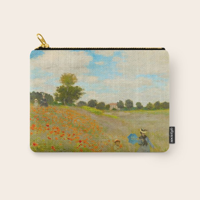 Claude Monet Impressionist Landscape Oil Painting Poppy Field Carry All Pouch Gallery Image 1