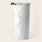 Black and white diverse people crowd pattern Travel Mug Gallery Image 3