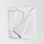 Black and white diverse people crowd pattern Throw Blanket Gallery Image 3