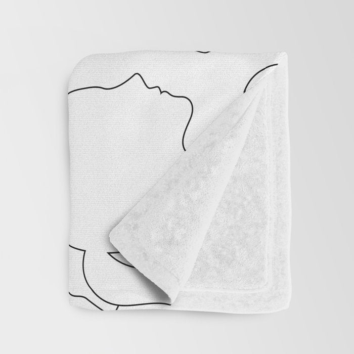 Black and white diverse people crowd pattern Throw Blanket Gallery Image 3
