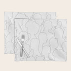 Black and white diverse people crowd pattern Placemat Gallery Image 1