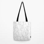 Black and white diverse people crowd pattern Tote Bag Gallery Image 2