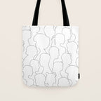 Black and white diverse people crowd pattern Tote Bag Gallery Image 1