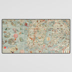 Carta marina (Marine Map) by Olaus Magnus, 1539 Desk Mat Gallery Image 3