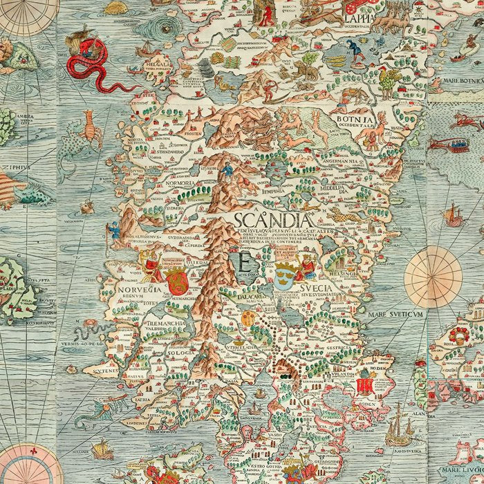 Carta marina (Marine Map) by Olaus Magnus, 1539 Coffee Mug Gallery Image 2
