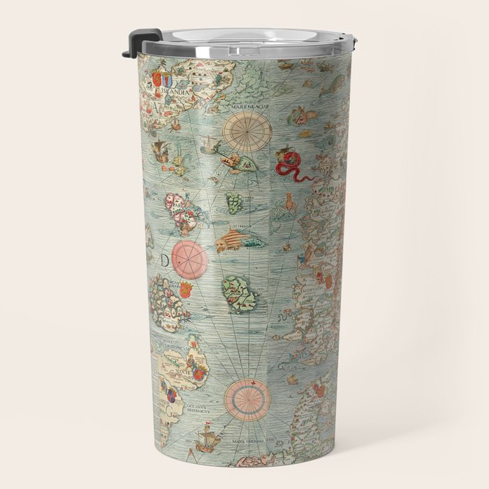 Carta marina (Marine Map) by Olaus Magnus, 1539 Travel Mug Gallery Image 3