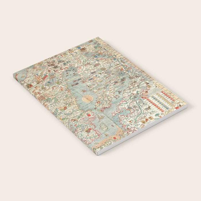 Carta marina (Marine Map) by Olaus Magnus, 1539 Notebook Gallery Image 2