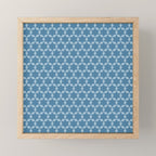 Star Tiles Geometric Pattern in Blue Tones  Mini Art Print Gallery Image 1