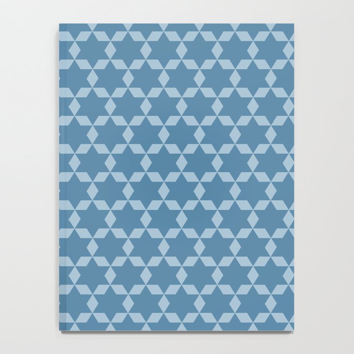 Star Tiles Geometric Pattern in Blue Tones  Notebook Gallery Image 4