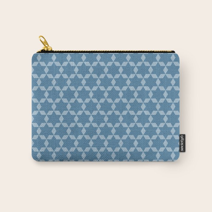Star Tiles Geometric Pattern in Blue Tones  Carry All Pouch Gallery Image 1