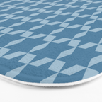 Star Tiles Geometric Pattern in Blue Tones  Bath Mat Gallery Image 3