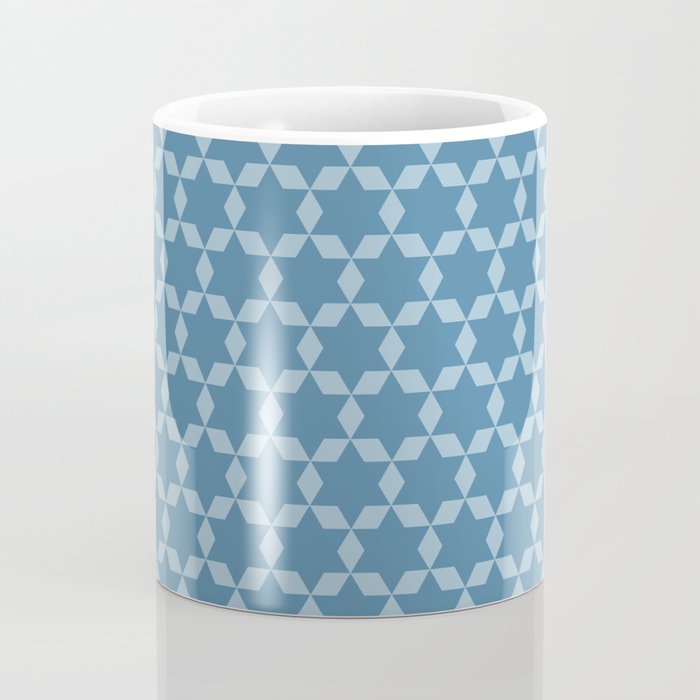 Star Tiles Geometric Pattern in Blue Tones  Coffee Mug Gallery Image 4