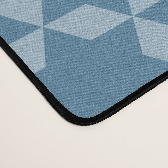 Star Tiles Geometric Pattern in Blue Tones  Desk Mat Gallery Image 4