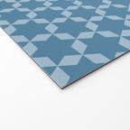 Star Tiles Geometric Pattern in Blue Tones  Welcome Mat Gallery Image 2