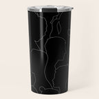 Black and white diverse people crowd pattern Travel Mug Gallery Image 1