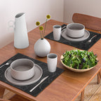 Black and white diverse people crowd pattern Placemat Gallery Image 2