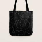 Black and white diverse people crowd pattern Tote Bag Gallery Image 1