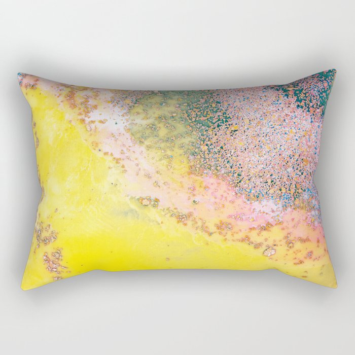 Random Bliss, Abstract Graphic Digital Art, Resin Art Painting Colorful Eclectic Bohemian Rectangular Pillow Gallery Image 2