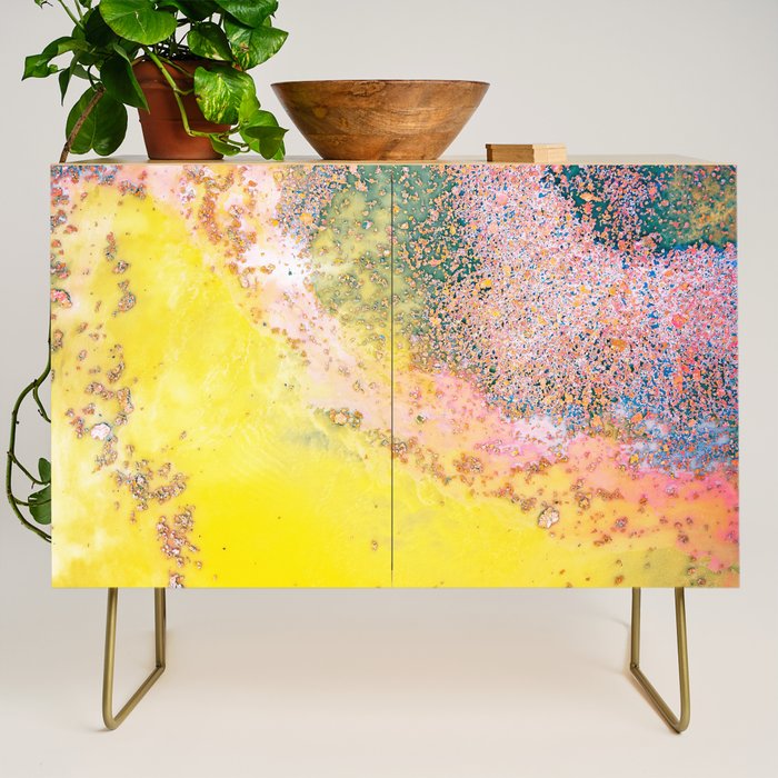 Random Bliss, Abstract Graphic Digital Art, Resin Art Painting Colorful Eclectic Bohemian Credenza Gallery Image 1