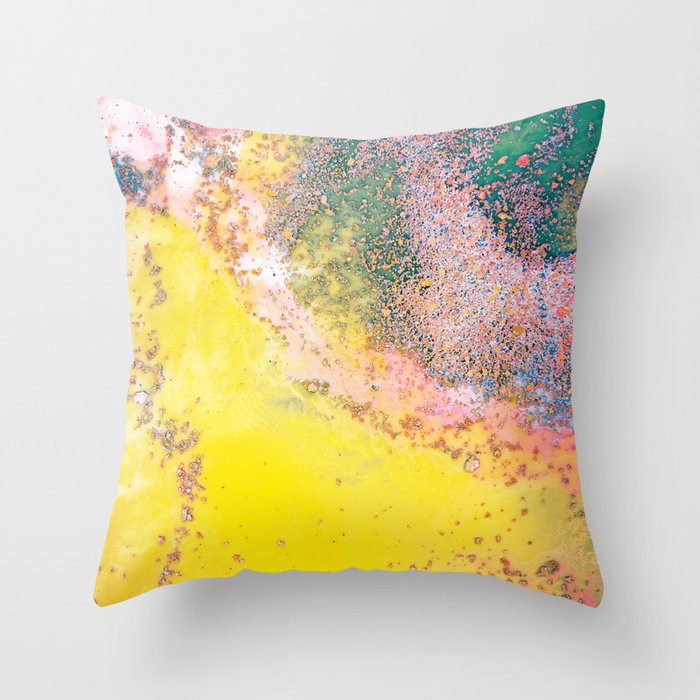 Random Bliss, Abstract Graphic Digital Art, Resin Art Painting Colorful Eclectic Bohemian Throw Pillow Gallery Image 1