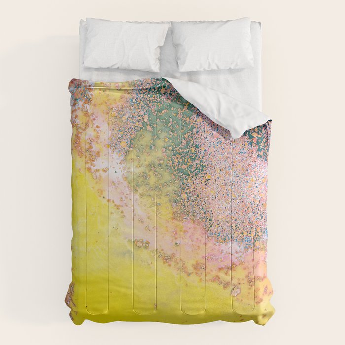 Random Bliss, Abstract Graphic Digital Art, Resin Art Painting Colorful Eclectic Bohemian Comforter Gallery Image 1