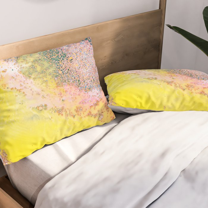 Random Bliss, Abstract Graphic Digital Art, Resin Art Painting Colorful Eclectic Bohemian Pillow Sham Gallery Image 2