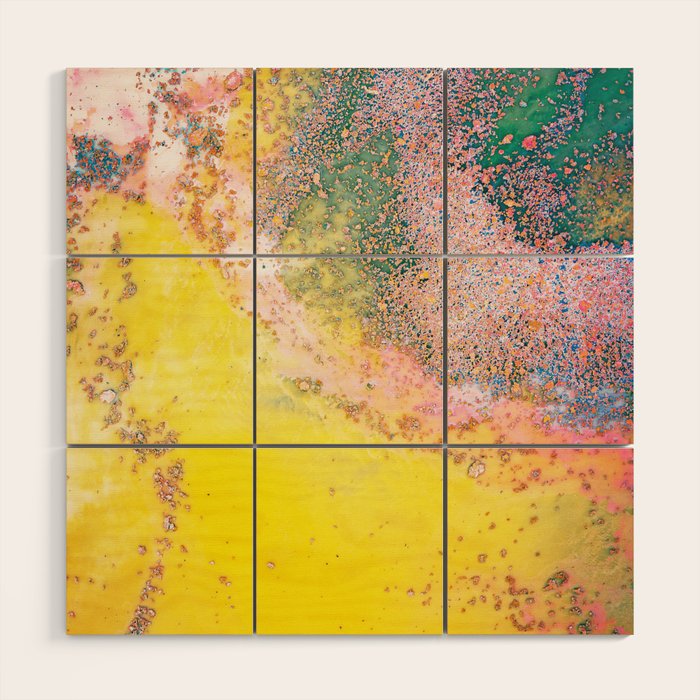 Random Bliss, Abstract Graphic Digital Art, Resin Art Painting Colorful Eclectic Bohemian Wood Wall Art Gallery Image 1