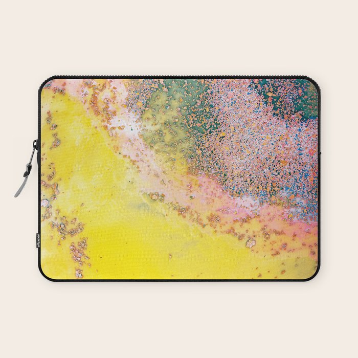 Random Bliss, Abstract Graphic Digital Art, Resin Art Painting Colorful Eclectic Bohemian Laptop Sleeve Gallery Image 1