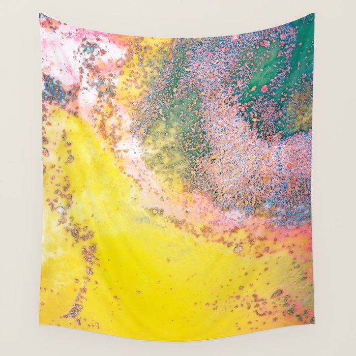 Random Bliss, Abstract Graphic Digital Art, Resin Art Painting Colorful Eclectic Bohemian Wall Tapestry Gallery Image 1