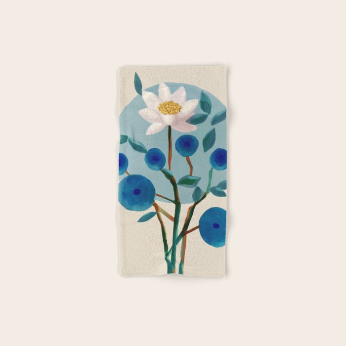 Stylized Lotus Flower Art Bath Towel Gallery Image 1